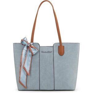Women Pastel Blue Imported Top zipper Top Handle Satchel Purses Handbags